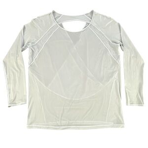 Lululemon If You're Lucky Long Sleeve Tee II Silver Blue Womens No Size Tag